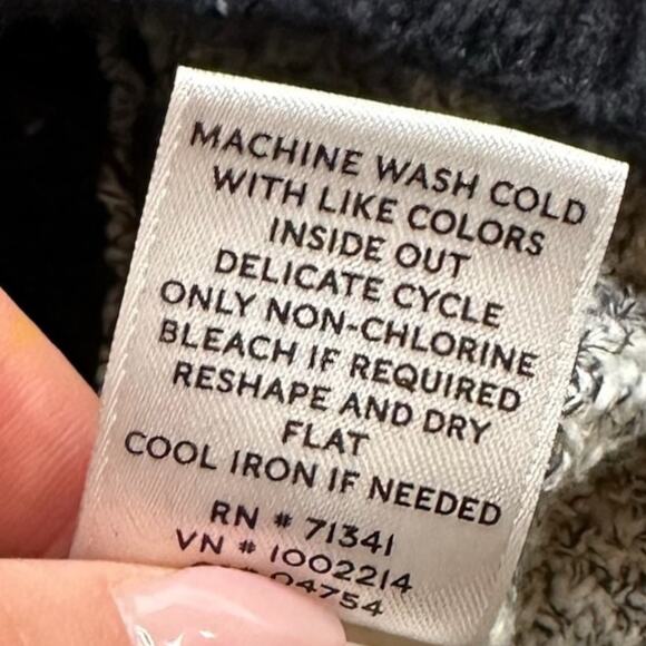 LL BEAN Gray marl Mock neck linen cotton blend sweater Size Medium - Picture 7 of 8